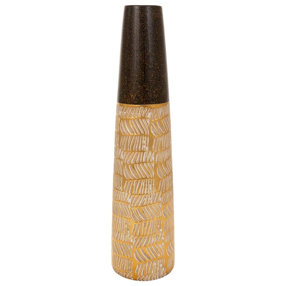 Vase en céramique dorée 15x15x61h