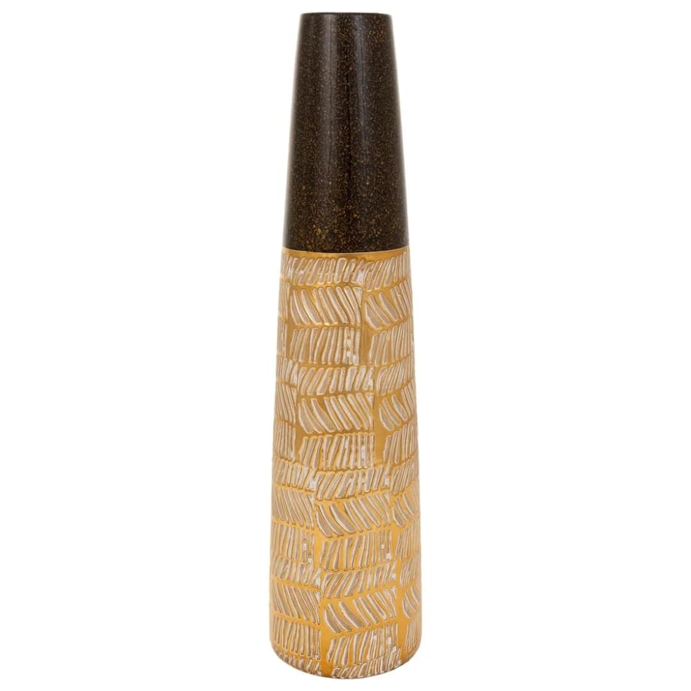 Vase en céramique dorée 15x15x61h