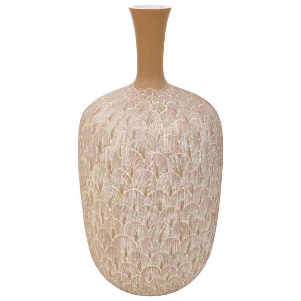 Vase en polyrésine blanche 21,5x21,5x41h