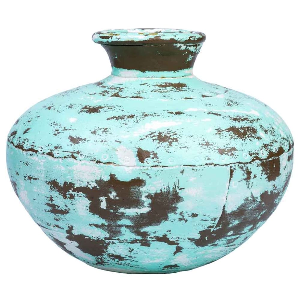 Vase en métal vieilli vert 33x28x33 — vue 4