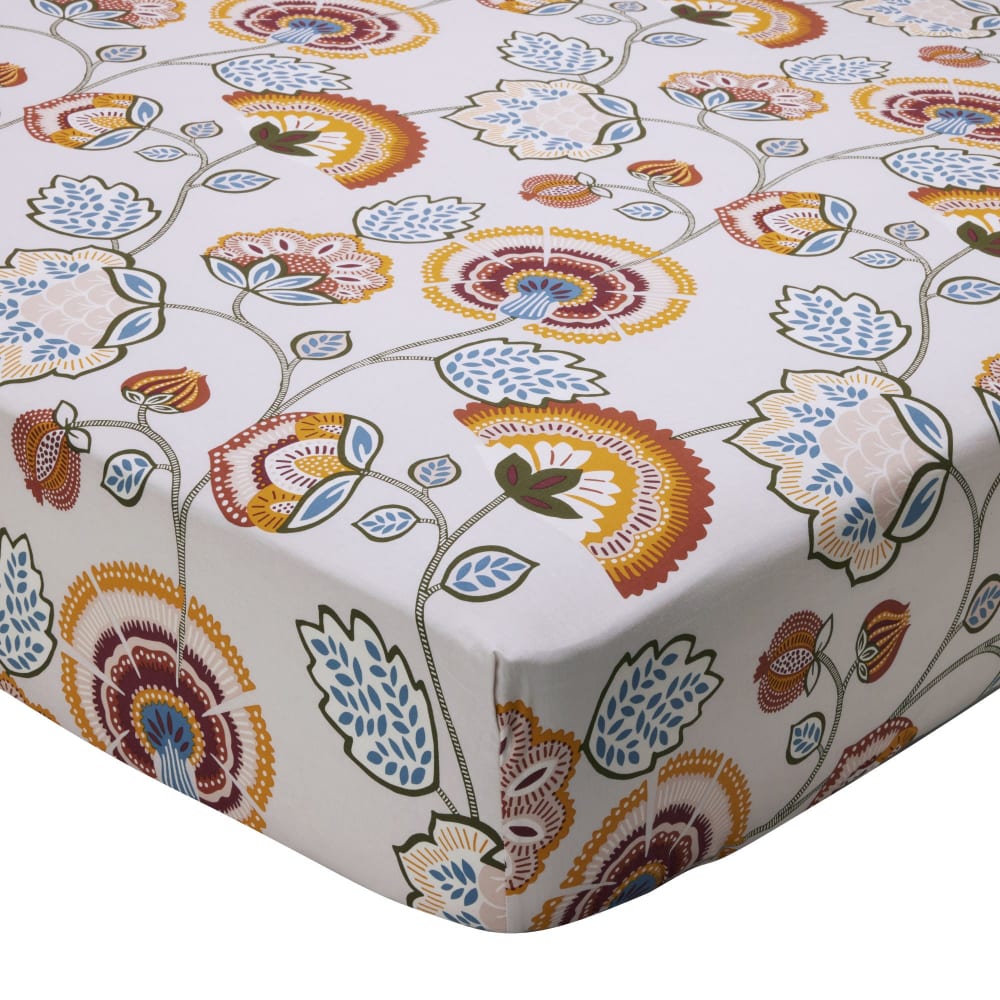 Drap-housse en coton multicolore 140x190x28cm