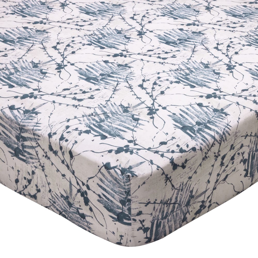 Drap-housse en coton gris anthracite 140x190x28cm