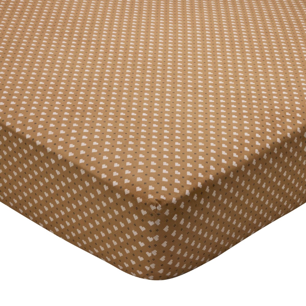 Drap-housse en coton bleu 160x200x28cm