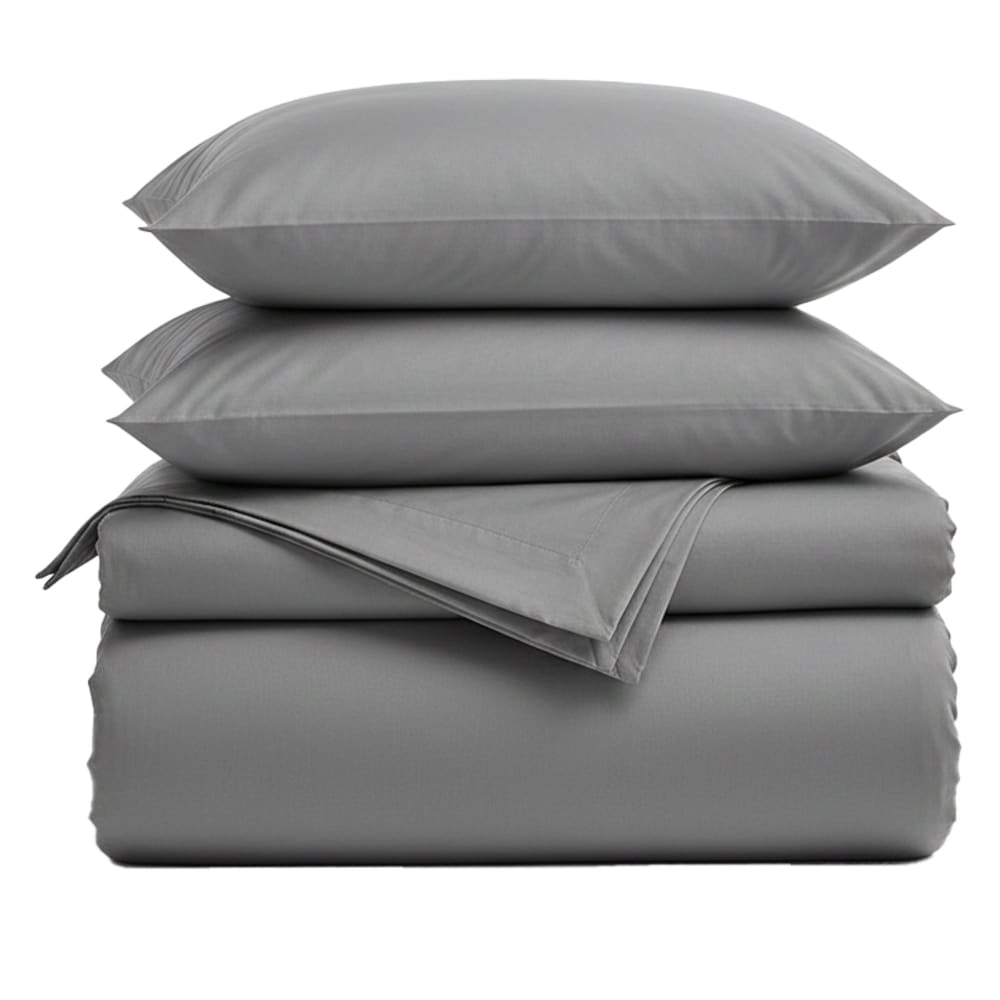 Housse de couette en coton gris 260x240cm — vue 3