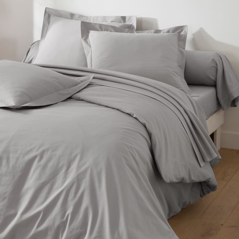Housse de couette en coton gris 260x240cm — vue 4