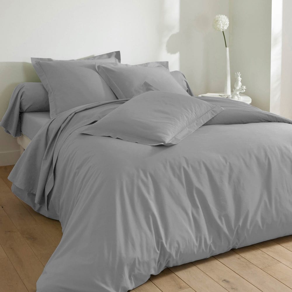 Housse de couette en coton gris 200x200cm