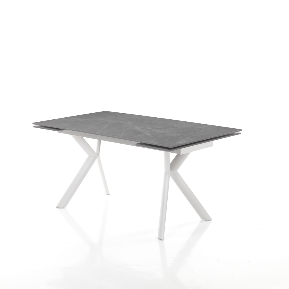 ORESTELUCHETTA Ausziehtisch, Keramik, grauer Marmor, 140-200 cm, 6-8 Sitzplätze style modern - Stahl