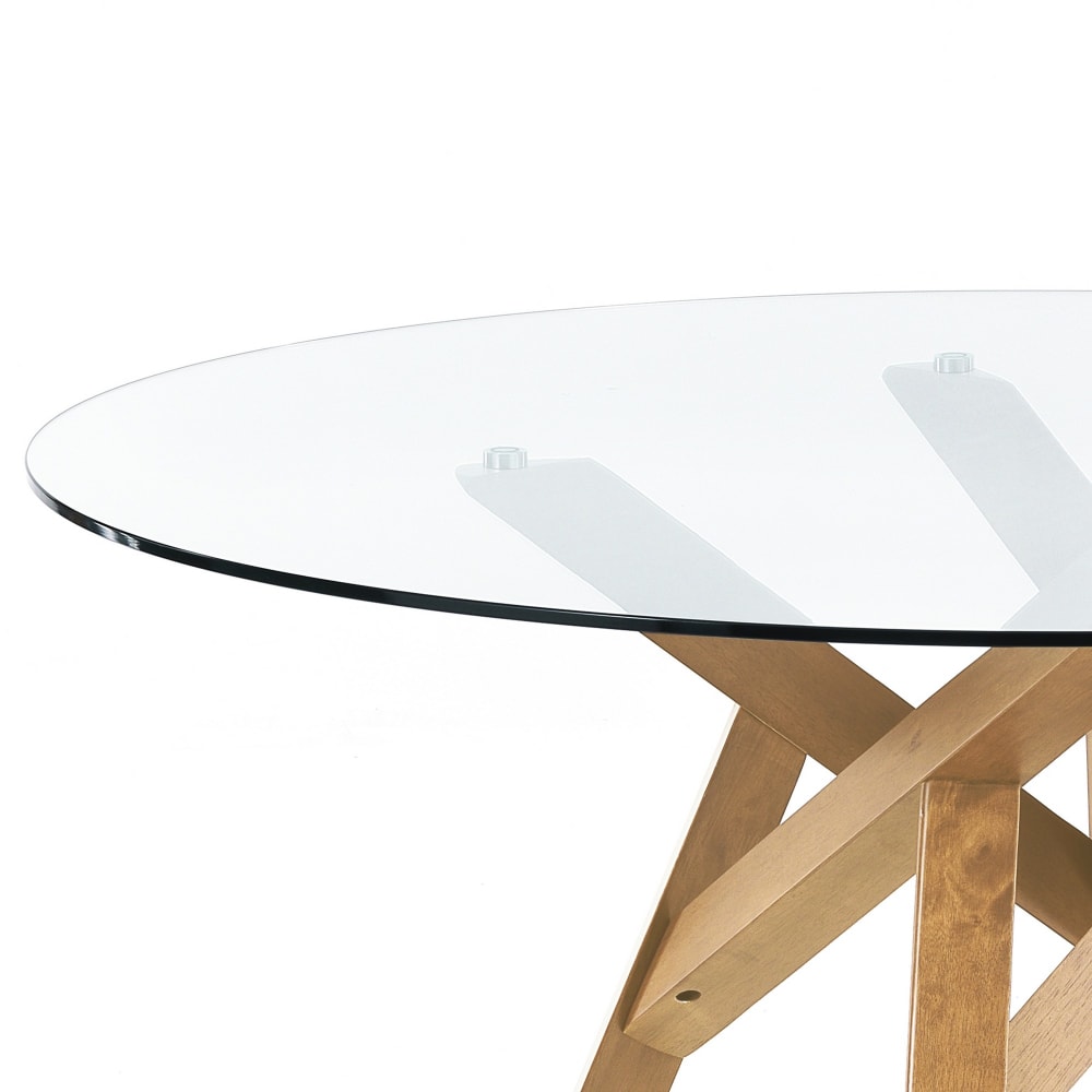 Runder Tisch aus Klarglas, Ø 137 cm, 6 Sitzplätze, Esszimmer -