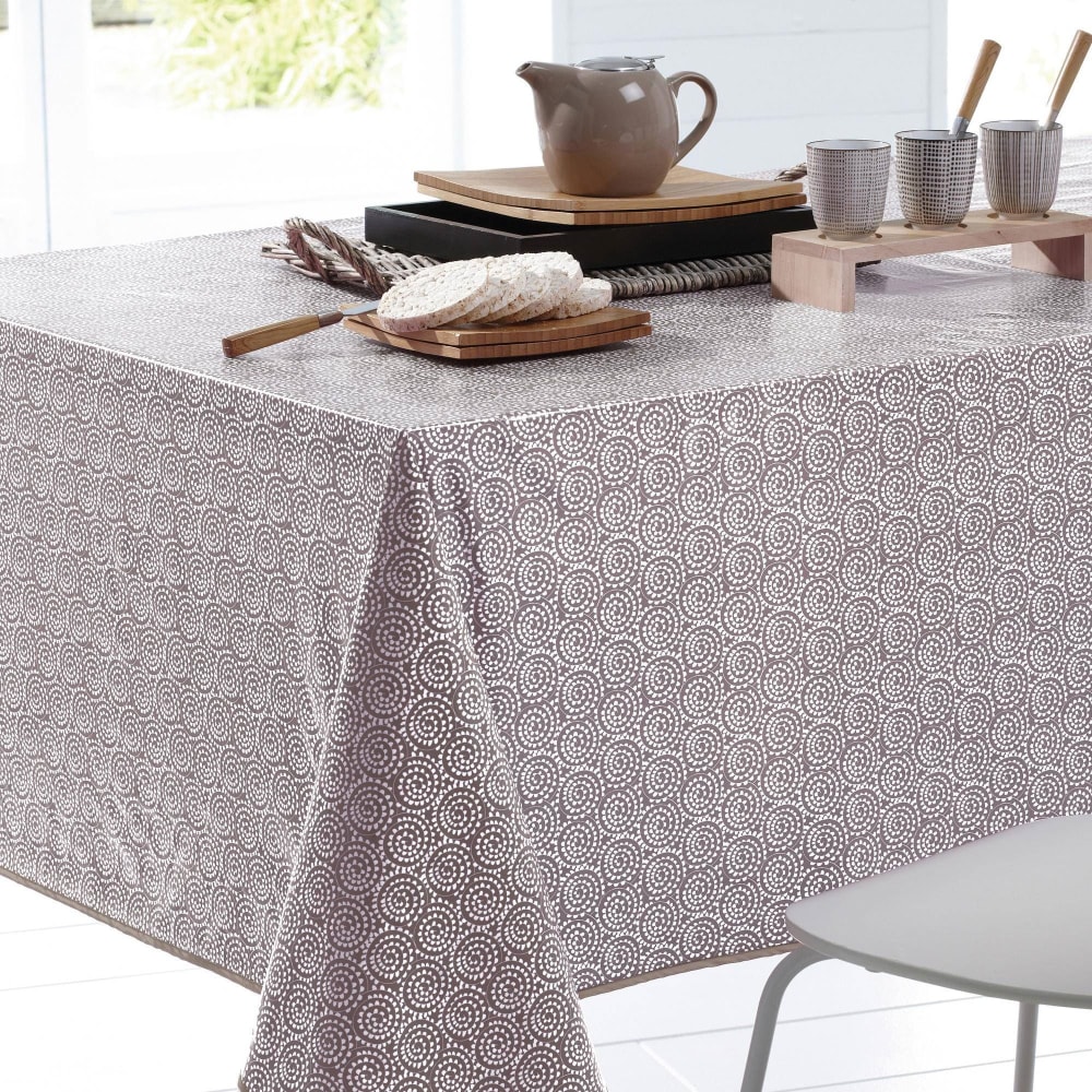 Nappe en pvc marron taupe 140x250cm