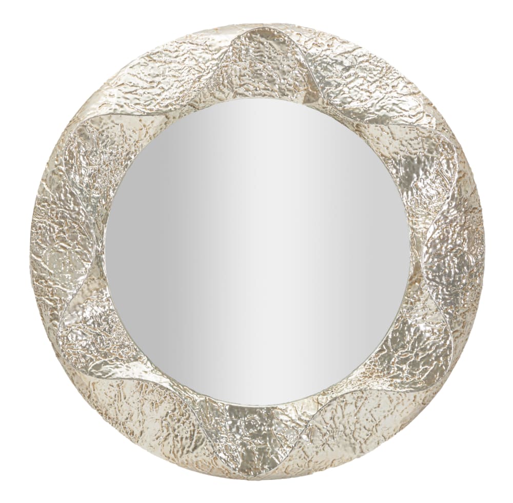 Silberner Metall-Wandspiegel ø 104x7 cm - Maisons Du Monde