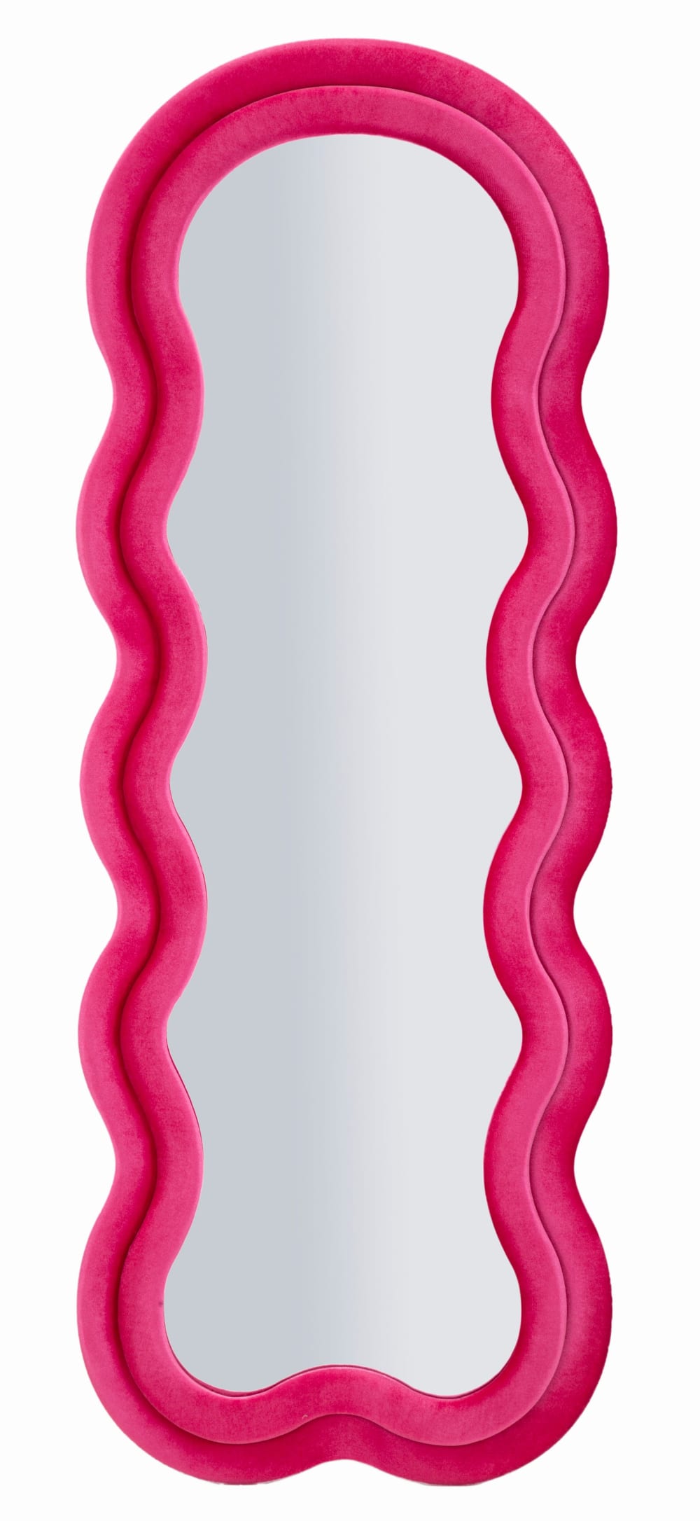 Miroir mural avec cadre en velours fuchsia cm 60x4x160