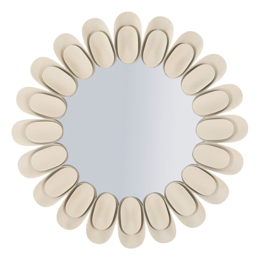 Miroir mural en métal crème cm ø 85x6