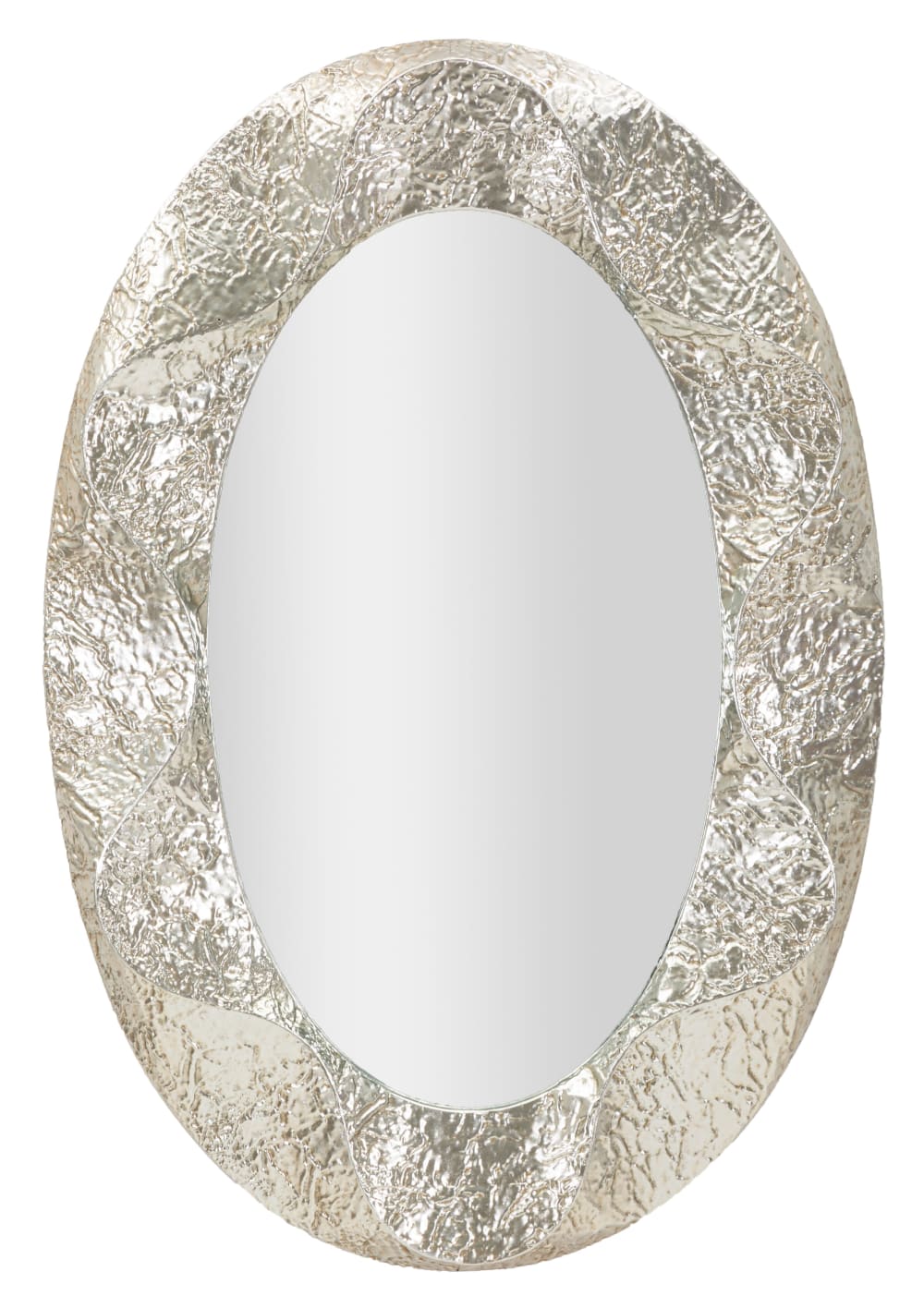 Silberner Metall-Wandspiegel, 87,5 x 6,5 x 128 cm - Maisons Du