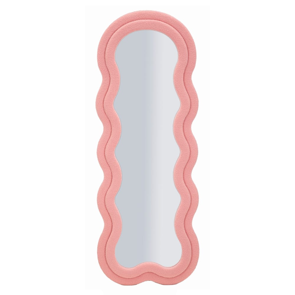 Miroir mural avec cadre en peluche rose cm 60x4x160