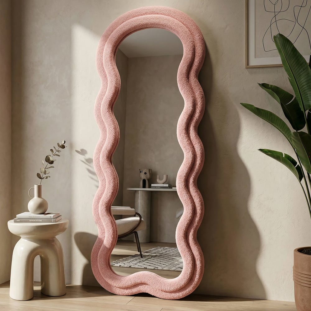 Mauro Ferretti Wandspiegel mit rosa Teddybärrahmen, 60 x 4 x 160 cm - Holz