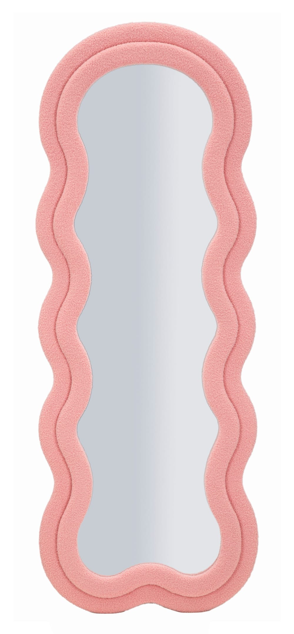 Wandspiegel mit rosa Teddybärrahmen, 60 x 4 x 160 cm - Maisons Du