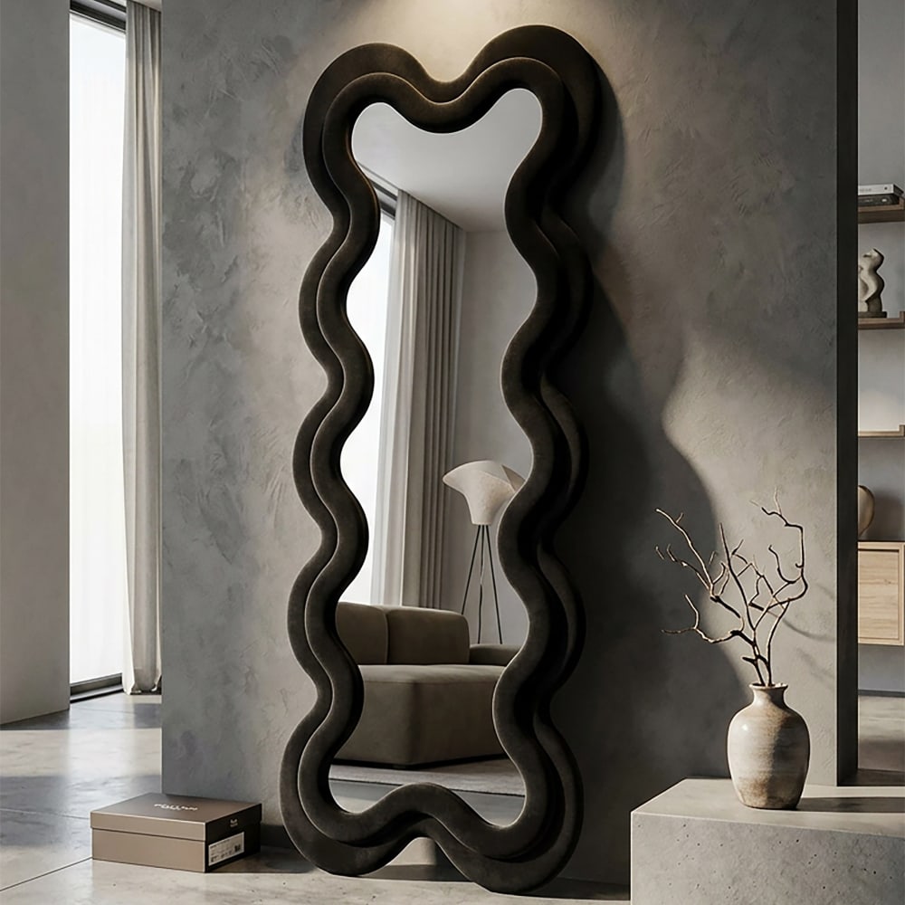 Mauro Ferretti Wandspiegel mit schwarzem Samtrahmen, 58 x 4 x 160 cm - Holz