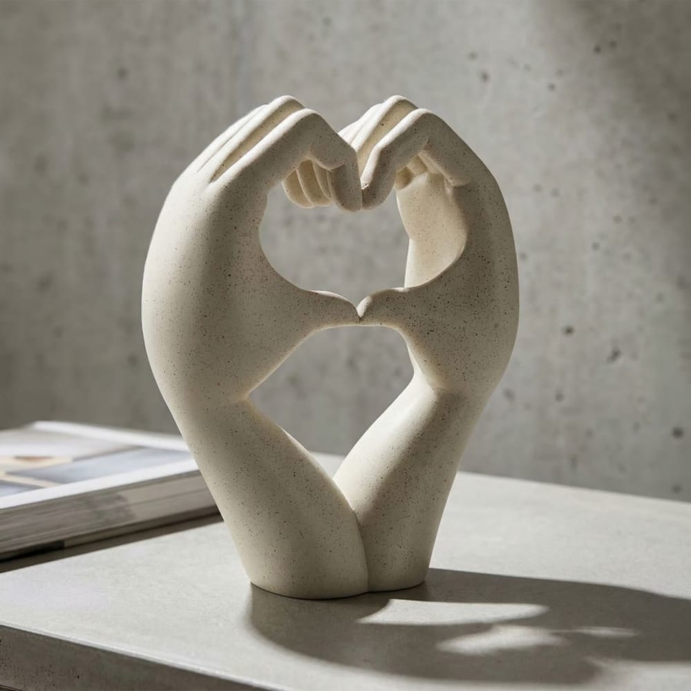 Mauro Ferretti Statuette aus cremefarbenem Kunstharz, 16,5 x 7 x 20 cm Beige