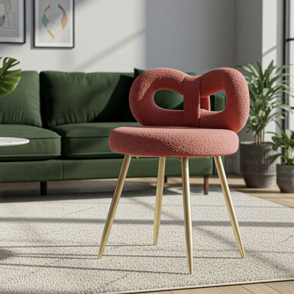 Mauro Ferretti Mini-Teddy-Sessel in Rosa, ø 40 x 67 cm Rosa Holz