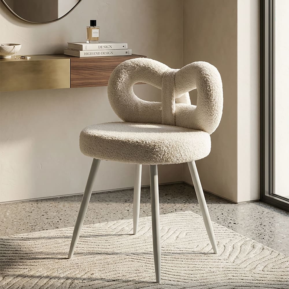Mauro Ferretti Mini-Teddy-Sessel, weiß, ø 40 x 67 cm - Holz