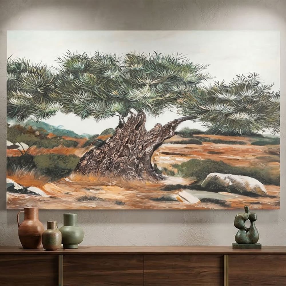 Mauro Ferretti Gemälde auf Leinwand mit Reliefapplikationen, 120 x 3,8 x 80 cm Mehrfarbig Holz