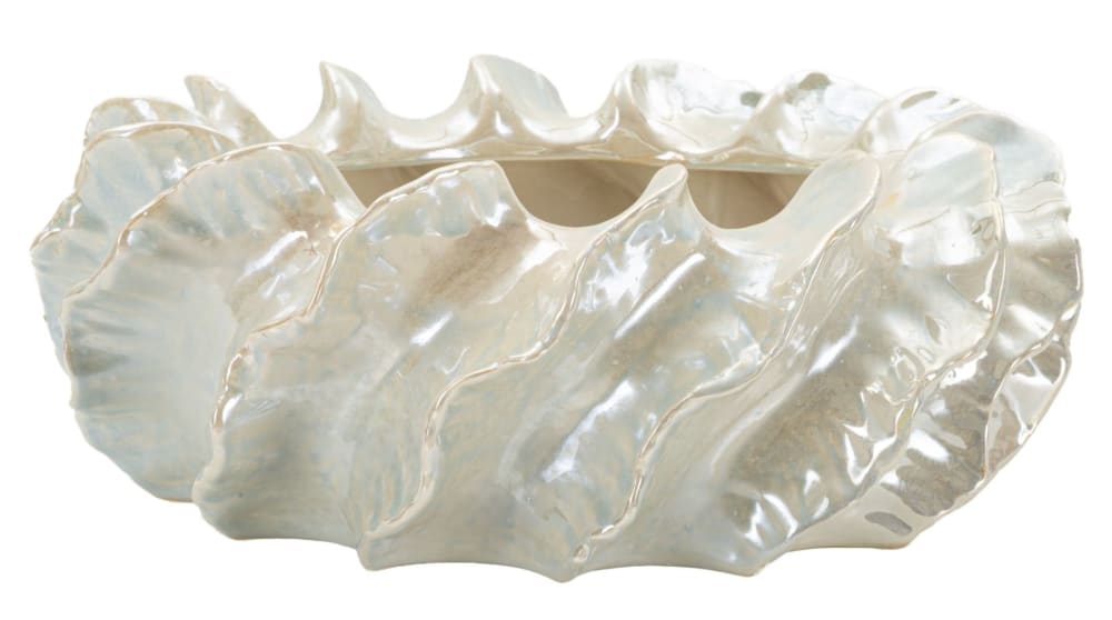 Vase en céramique couleur perle ø 43x16 cm