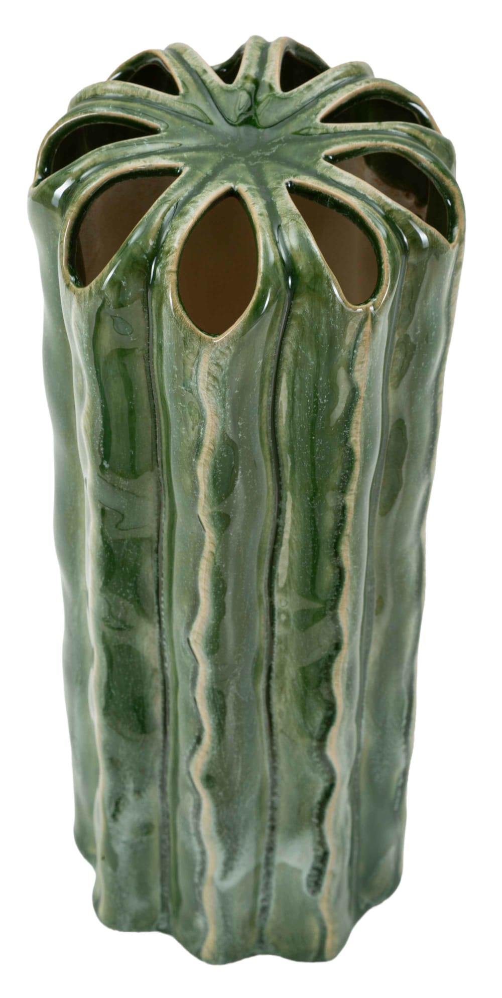 Grüne Keramikvase, ø 12 x 31,5 cm - Maisons Du Monde