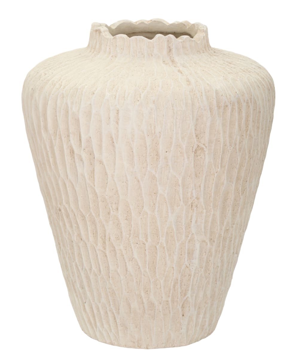 Vase en magnésium couleur crème cm ø 32x40