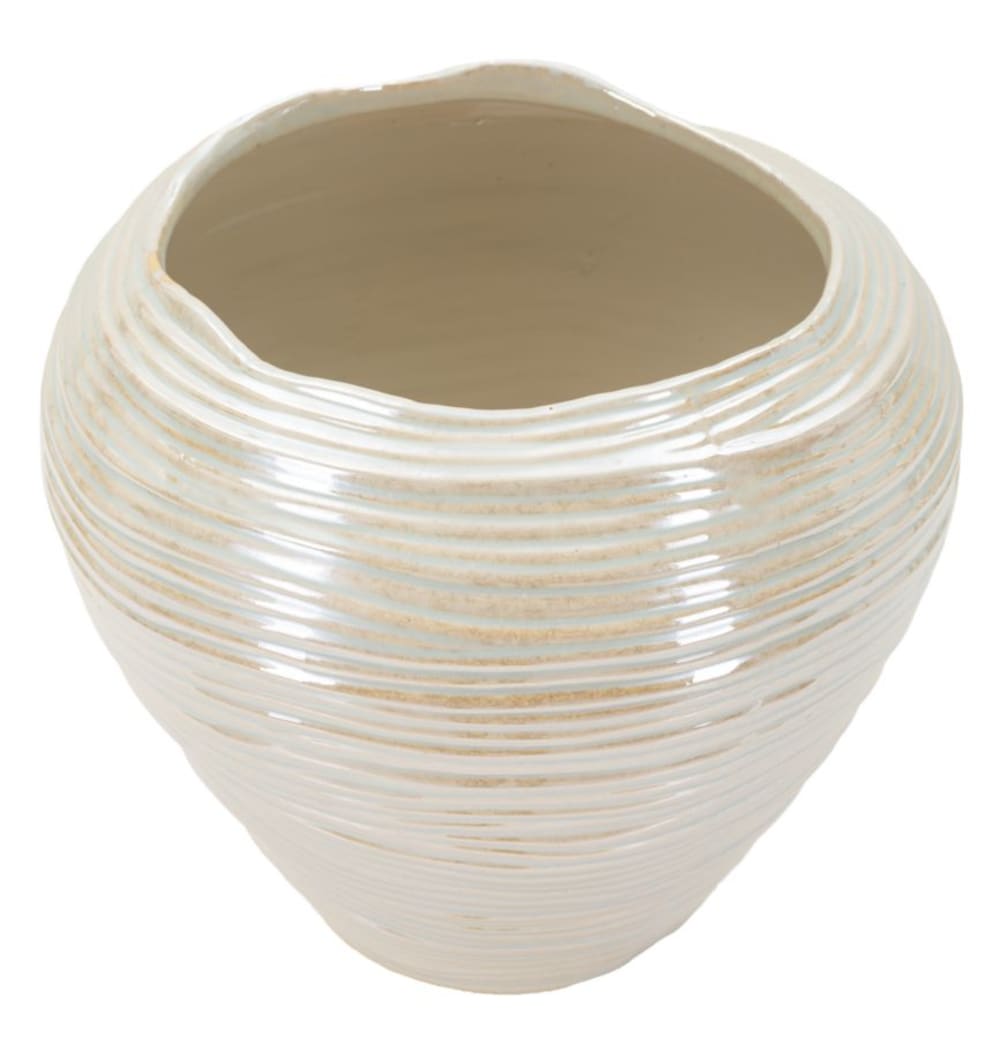 Vase en céramique couleur perle ø 27x24 cm — vue 3