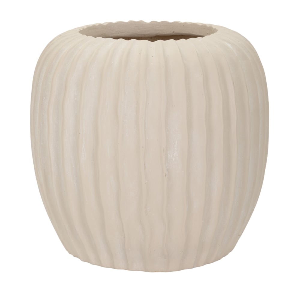 Vase en magnésium couleur crème ø 26,5x26 cm