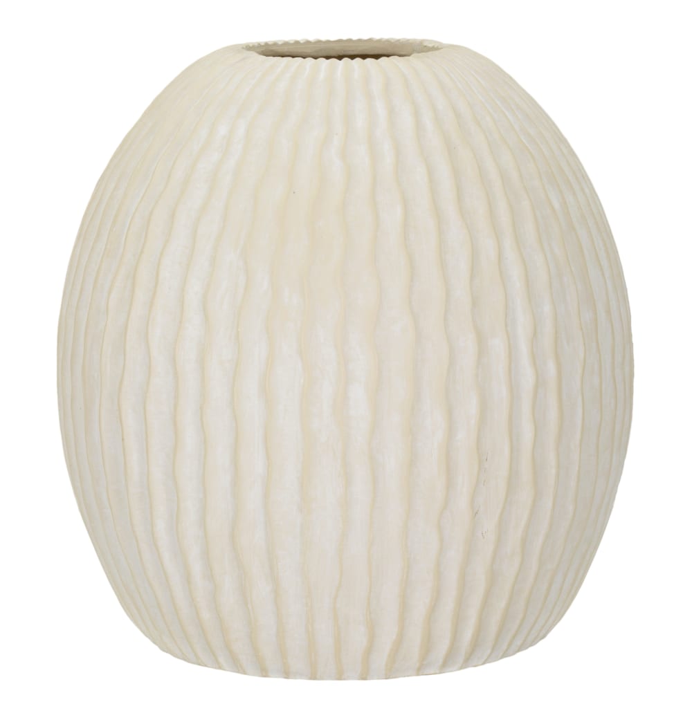 Cremefarbene Magnesiumvase, ø 36,5 x 38 cm - Maisons Du Monde