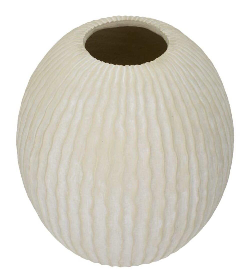 Vase en magnésium couleur crème ø 36,5x38 cm