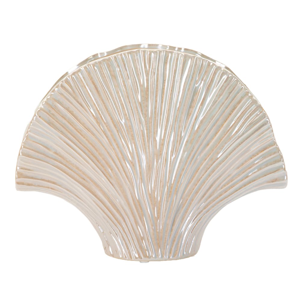 Vase en céramique couleur perle 35,5x11,5x27 cm