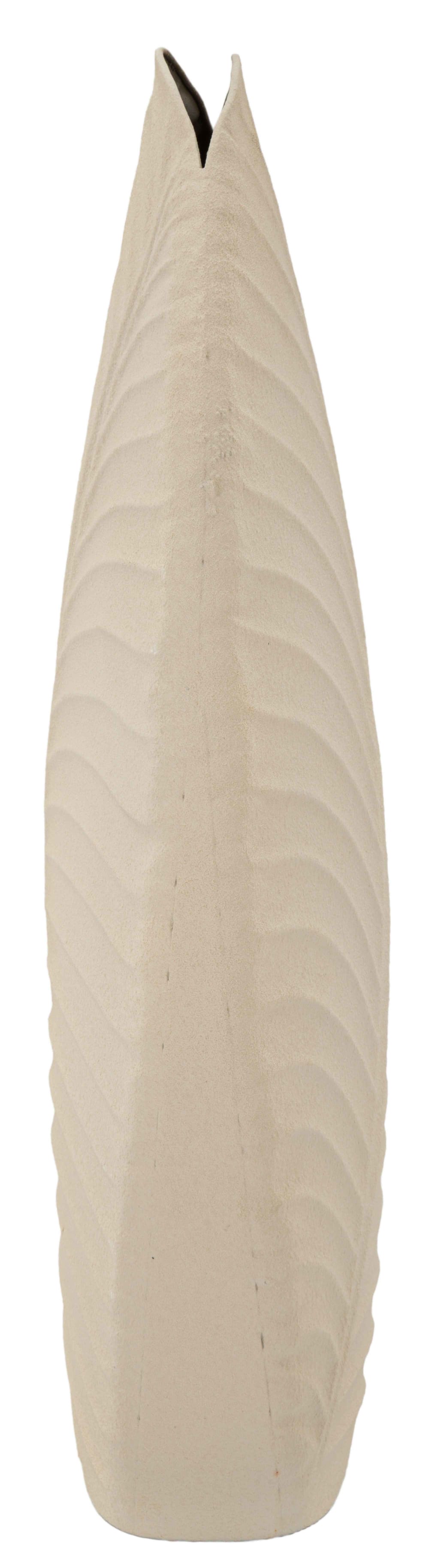 Cremefarbene Metallvase, 31 x 13 x 53,5 cm - Maisons Du Monde