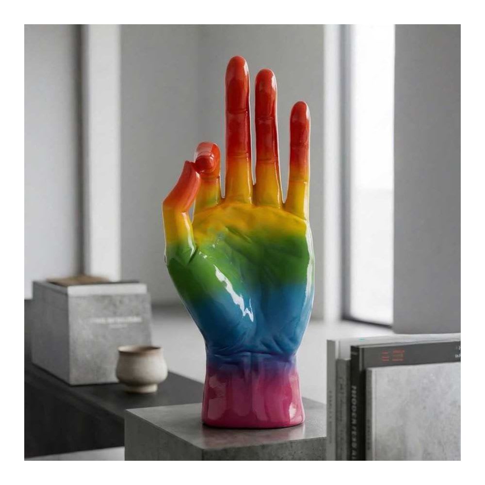 Handgeformte Figur aus mehrfarbigem Kunstharz, 16 x 10,5 x 36 cm