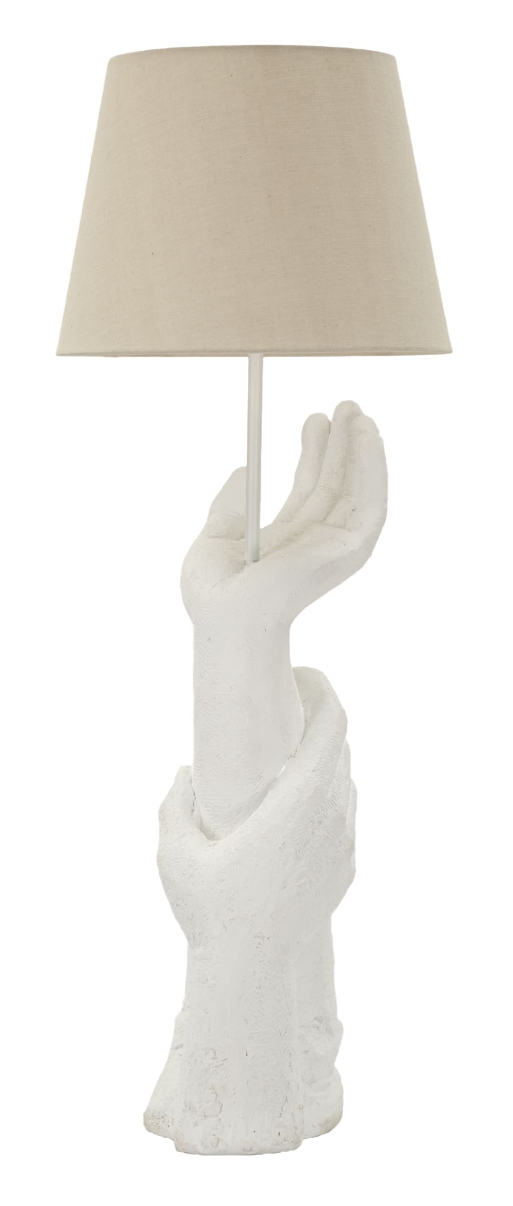 Lampe de table en résine blanche avec abat-jour crème, ø 35x93 cm — vue 3