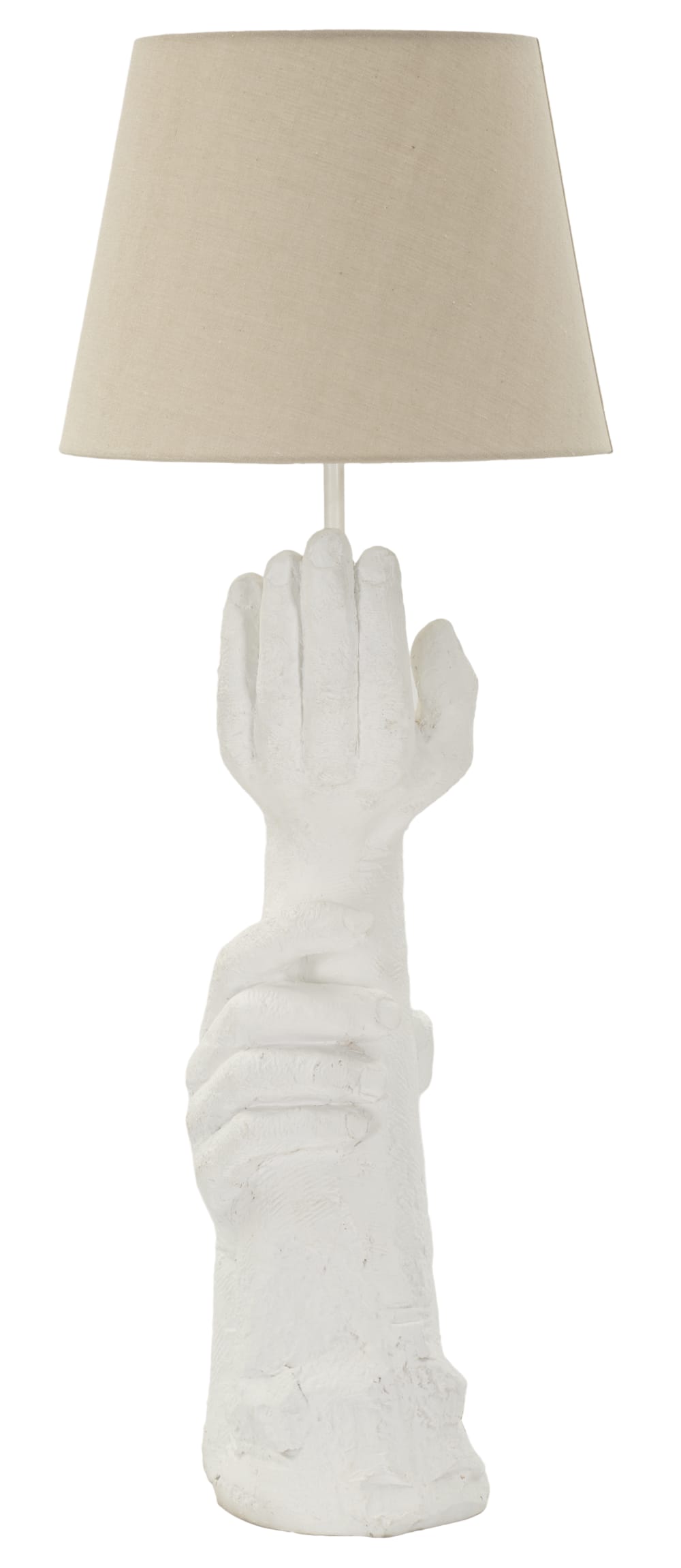 Lampe de table en résine blanche avec abat-jour crème, ø 35x93 cm — vue 4