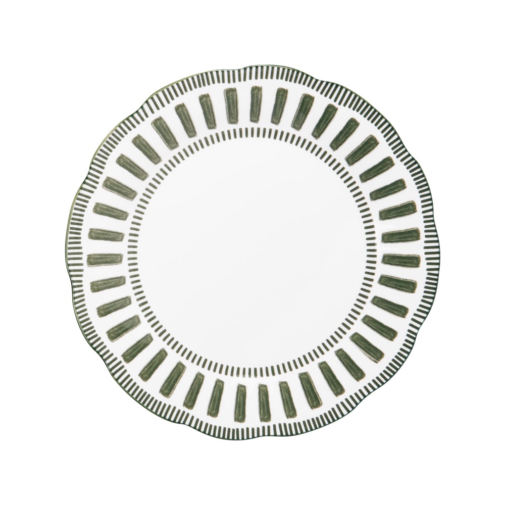 Lot de 6 assiettes creuses vertes en porcelaine 22 cm Lot de 6 assiettes creuses vertes en porcelaine 22 cm