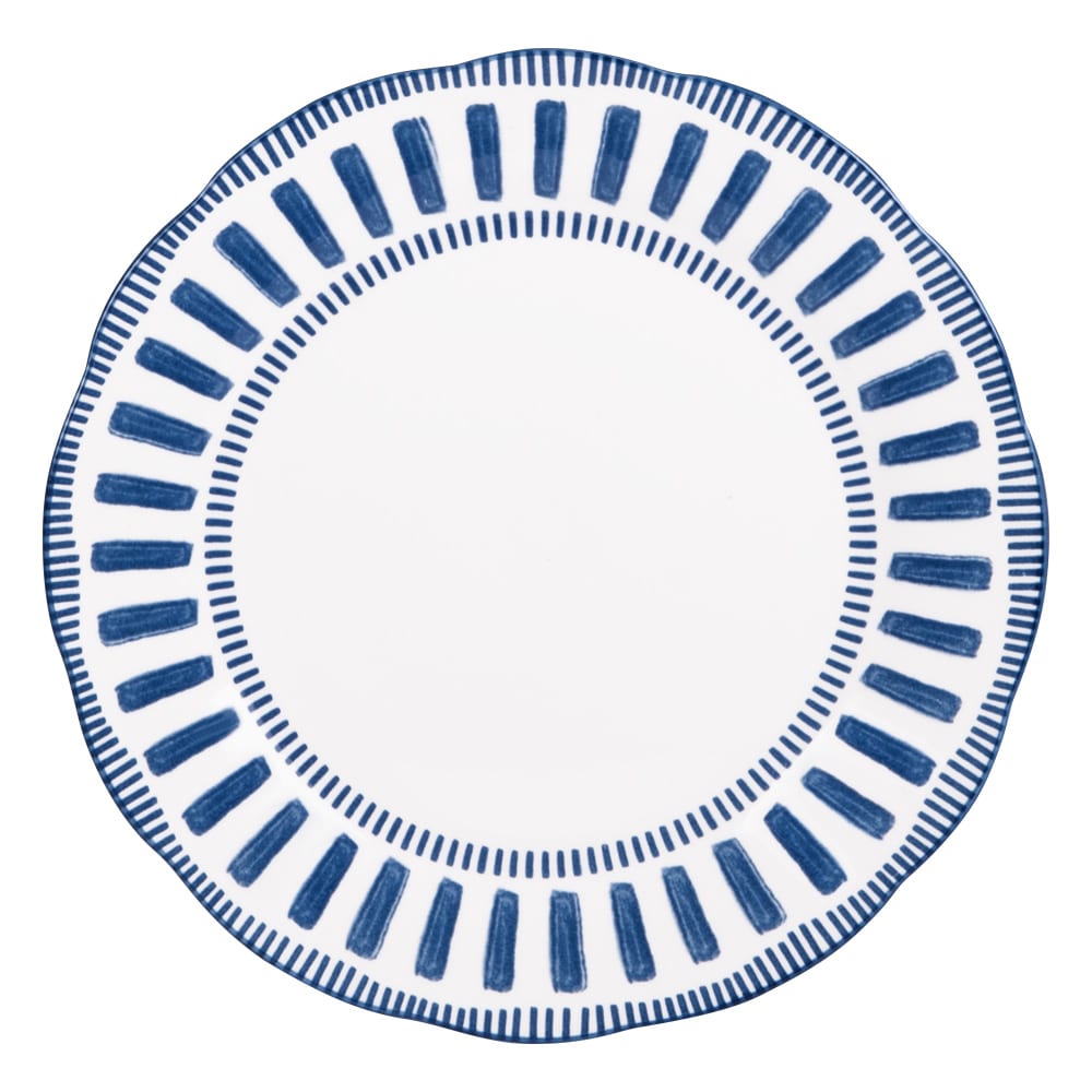 Lot de 6 assiettes plates bleues en porcelaine 27 cm Lot de 6 assiettes plates bleues en porcelaine 27 cm