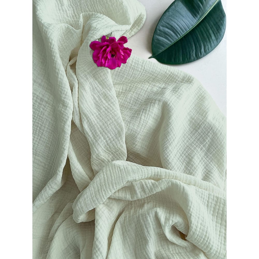 Drap housse 180x200+30 en gaze de coton vert d'eau — vue 3