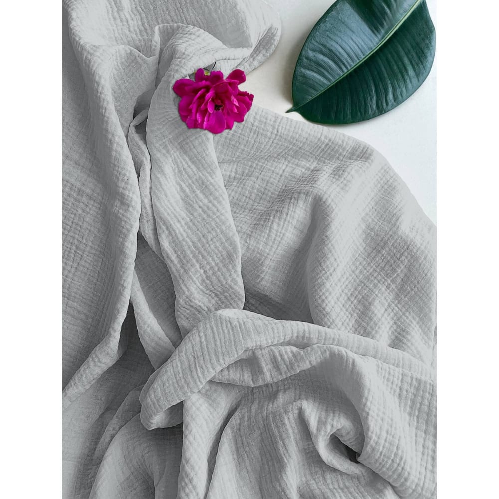 Drap housse 160x200+30 gaze de coton gris glacier — vue 3
