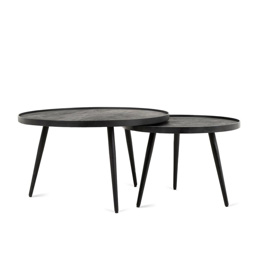 Benoa Couchtische Lena, 2er-Set, Schwarz Schwarz Holz
