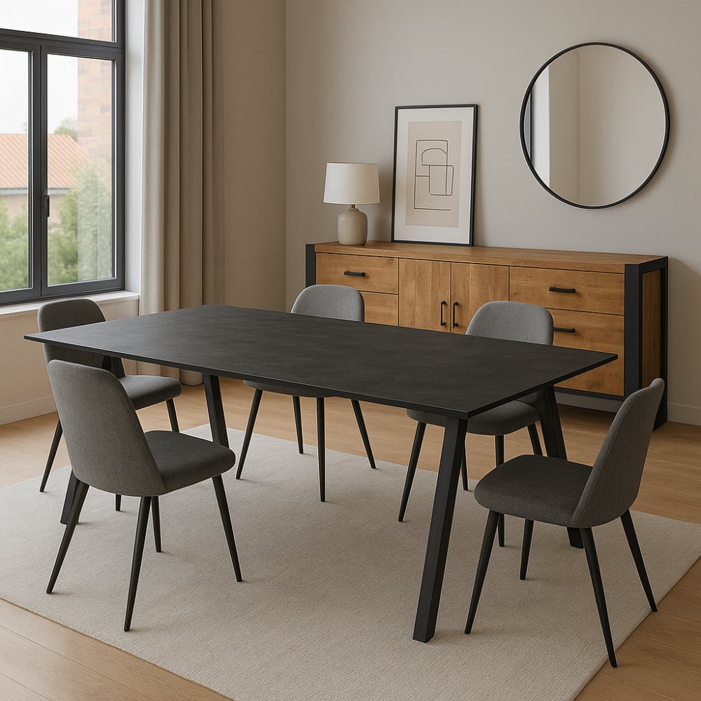 Esstisch Berlin 140cm, Schwarz - Maisons Du Monde