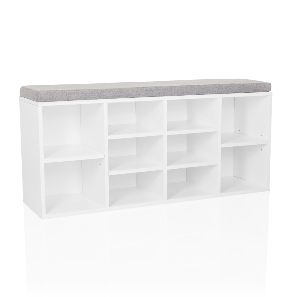 hjh LIVING Schuhschrank aus MDF, laminiert, Weiß style landhaus Weiß Spanplatte
