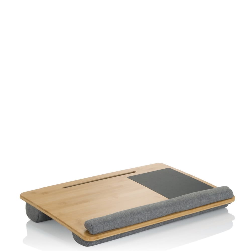 hjh OFFICE Laptopunterlage aus Bambus, Stoff, Grau Grau Bambus