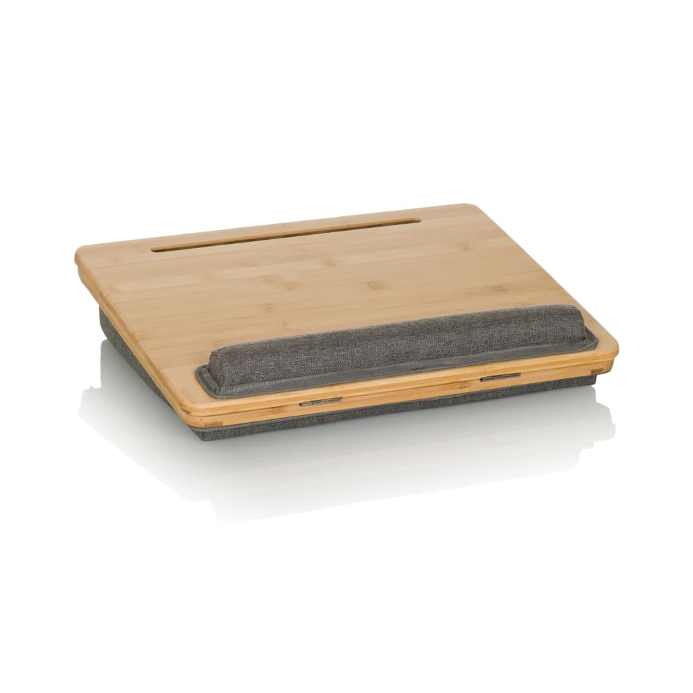 hjh OFFICE Laptopunterlage aus Bambus, Stoff, Braun/Grau Braun Bambus
