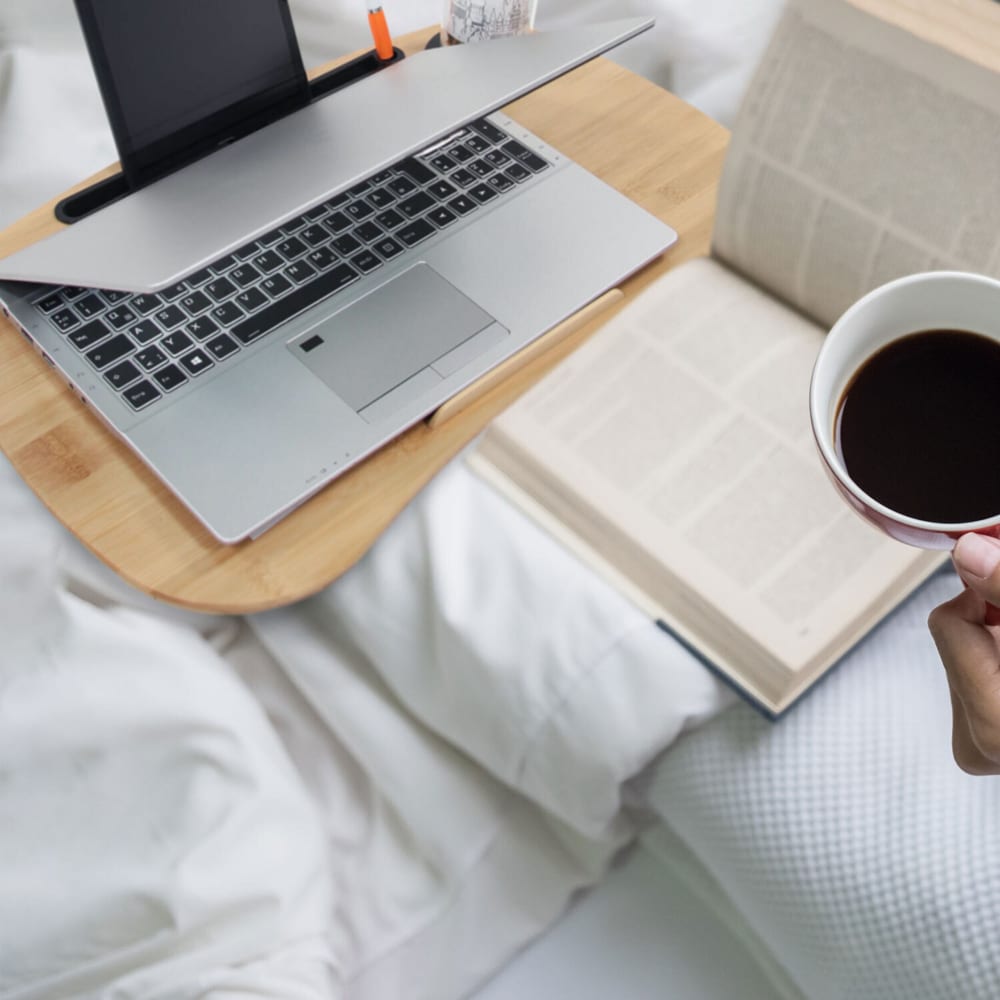 Laptopunterlage aus Bambus, Stoff, Braun - Maisons Du Monde