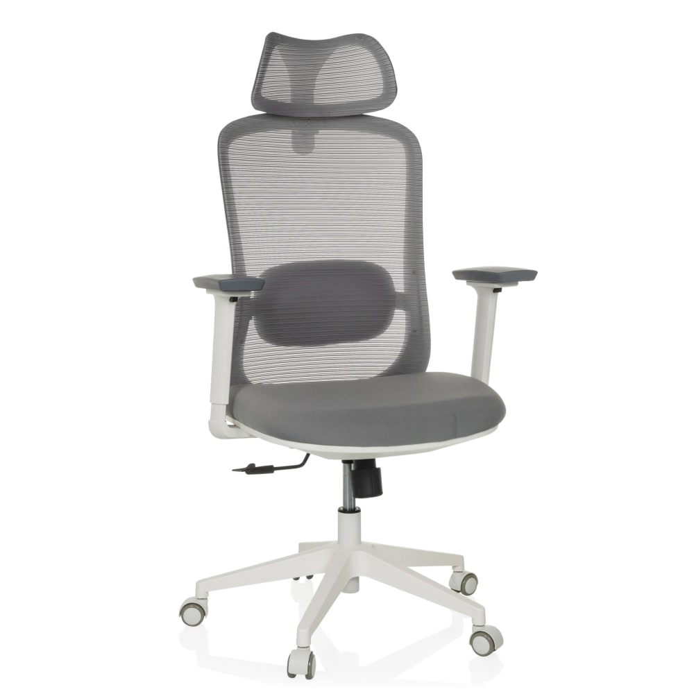 hjh OFFICE Profi Bürostuhl aus Stoff / Netzstoff, Grau Grau