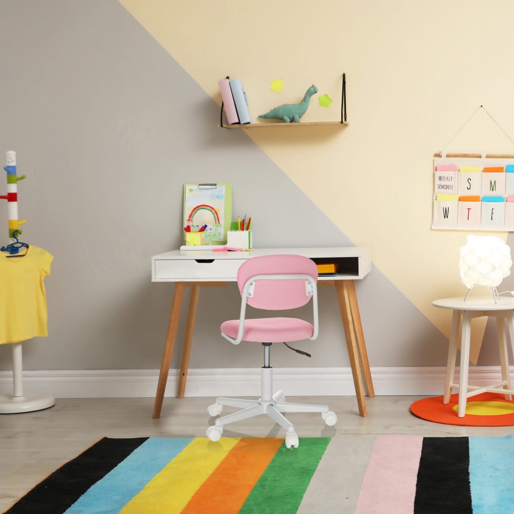 hjh OFFICE Kinderdrehstuhl aus Stoff, Pink ROSA STOFF Kinder