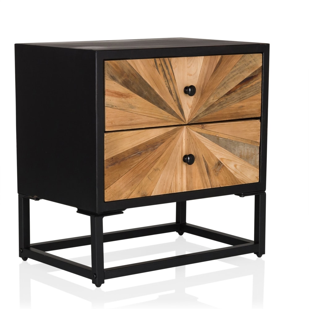 hjh LIVING Sideboard mit 2 Schubladen Holzfarben dunkel style industrial Braun Holz